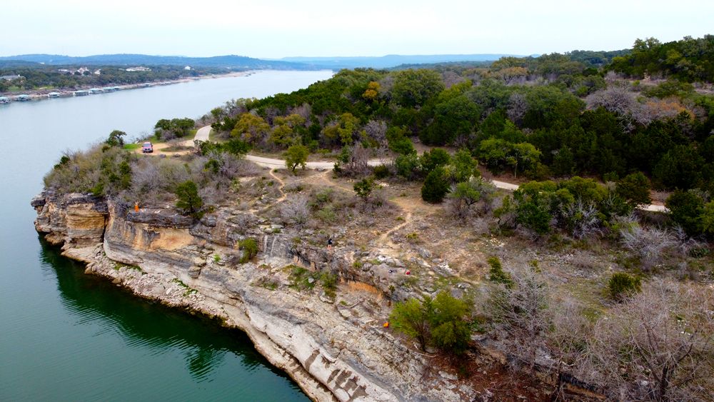 Aerial view of Pace Bend Park