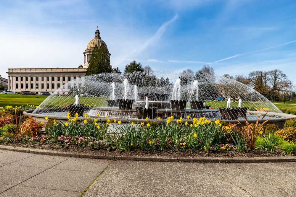 Daytime view of Copenhagen's Tivoli Fountain replica