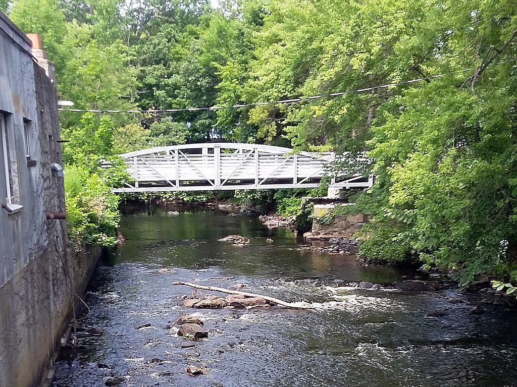 Bridge over Assabet River Rail Trail's water