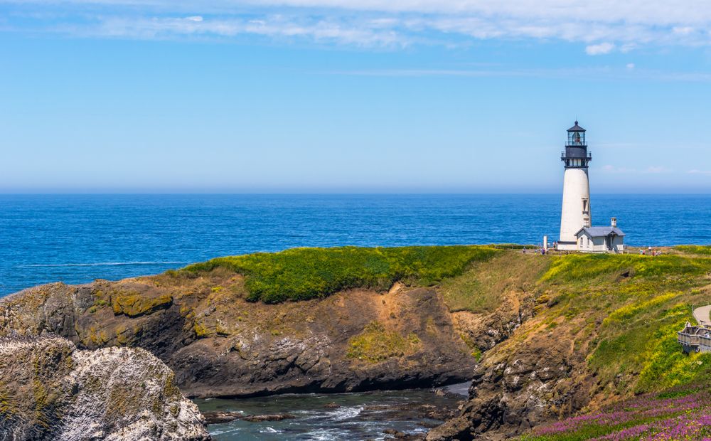 View of Yaquina Head Outstanding Natural Area with its Lighthouse