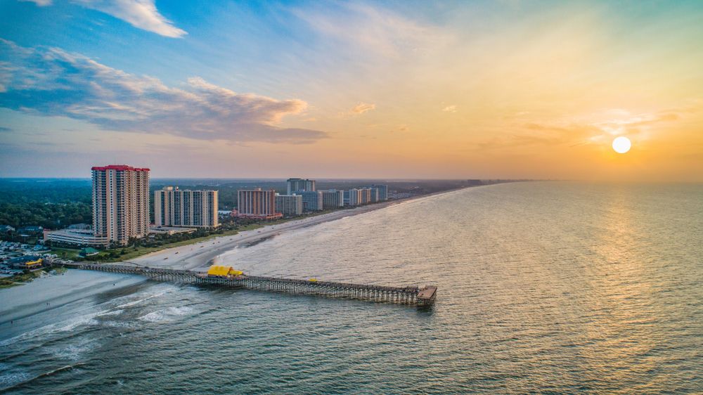 Aerial view of the Apache Pier