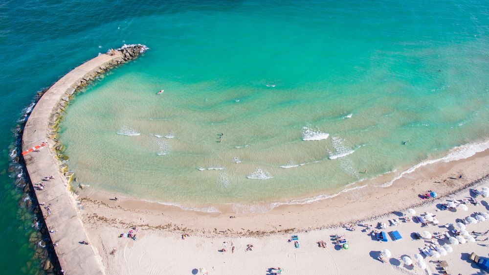 Aerial view of Haulover Park Beach