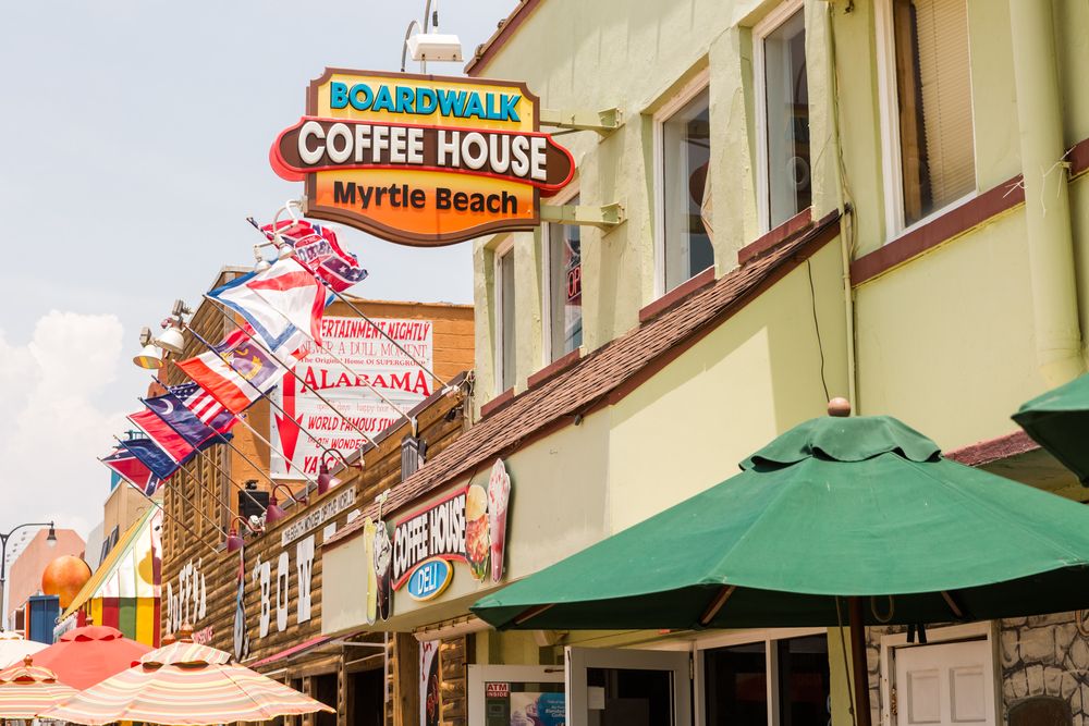 Shops along the Myrtle Beach Boardwalk and Promenade