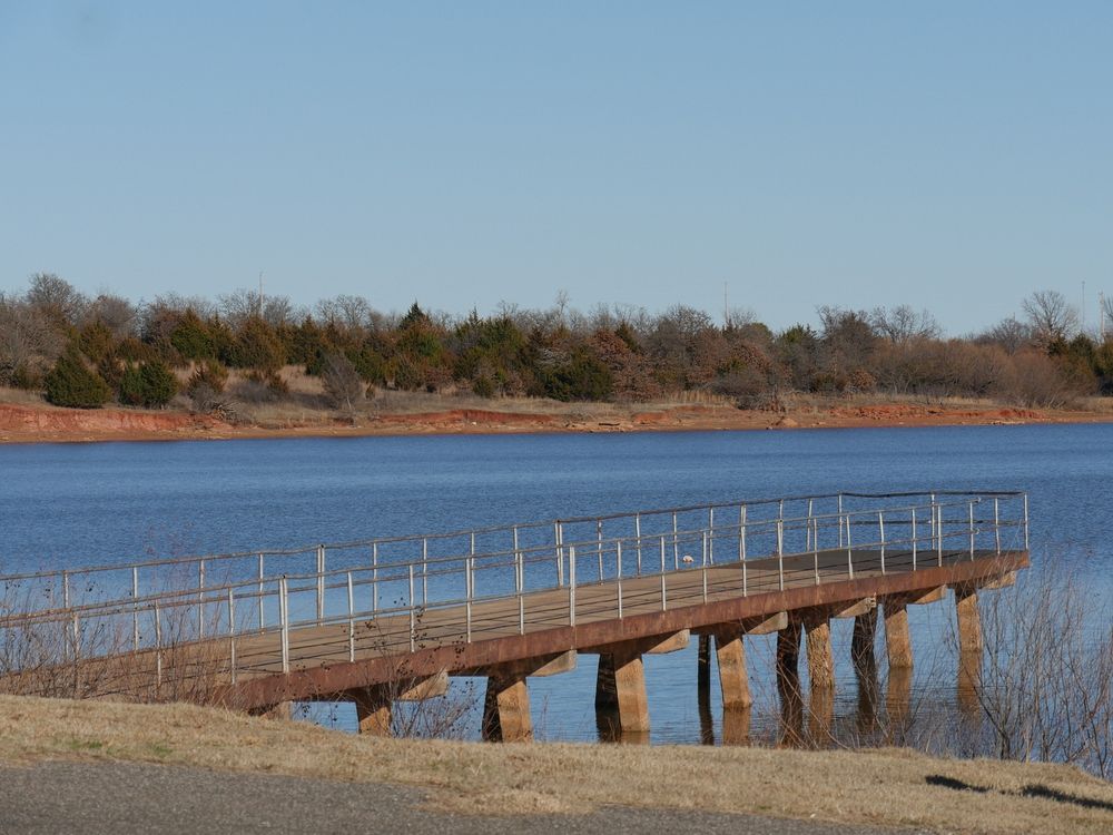 A short pier at Lake Thunderbird State Park
