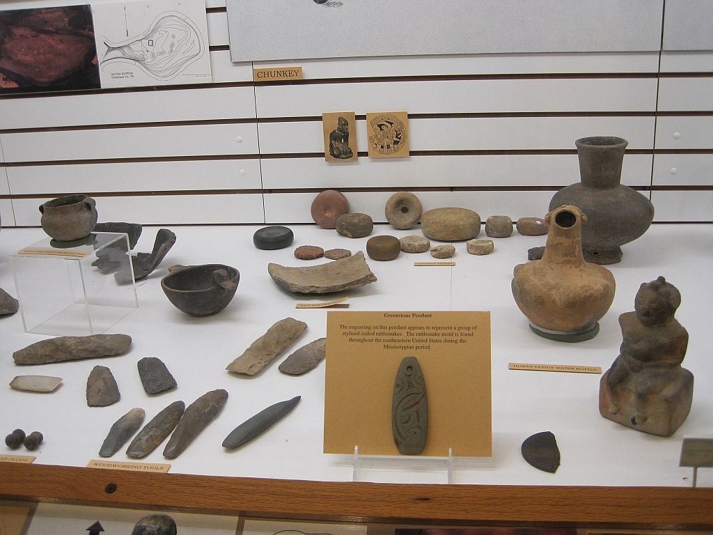 Artifacts in Pinson Mounds State Archaeological Park's museum