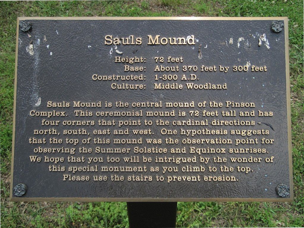 History marker of Sauls Mound