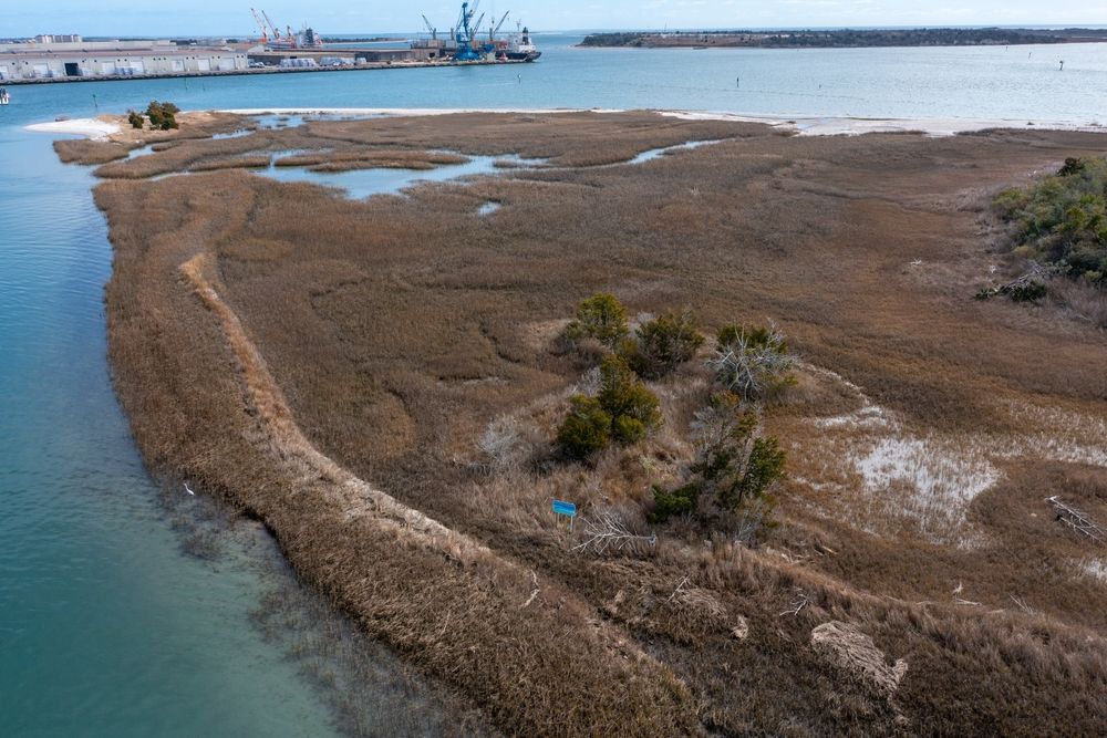 Aerial view of Sugarloaf Island