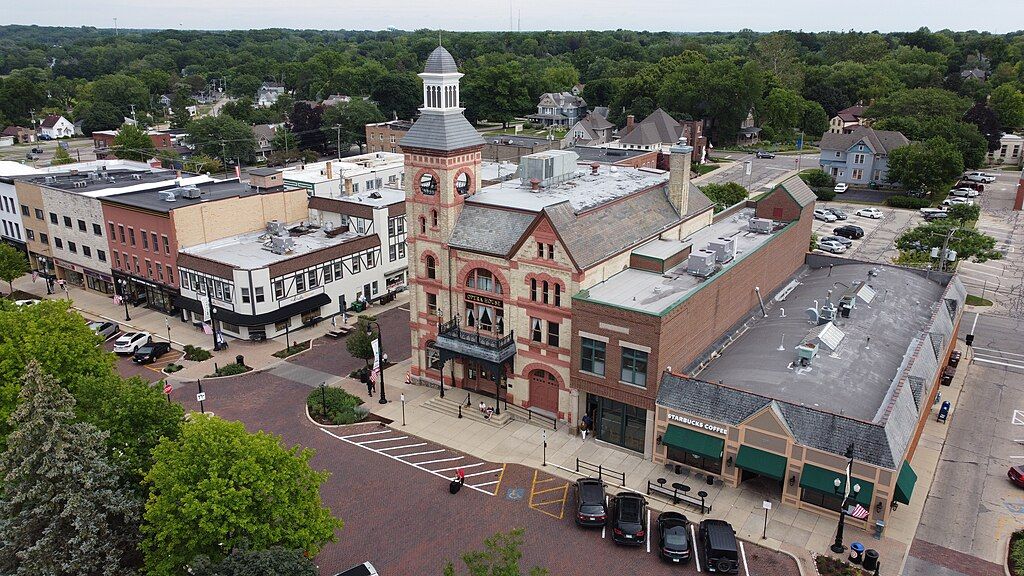 Aerial view of the Woodstock Opera House