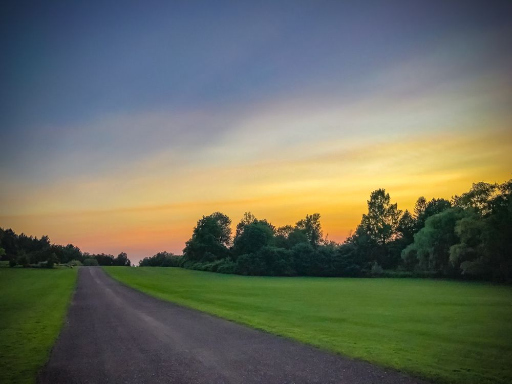 Scenic sunset over Wickham Park