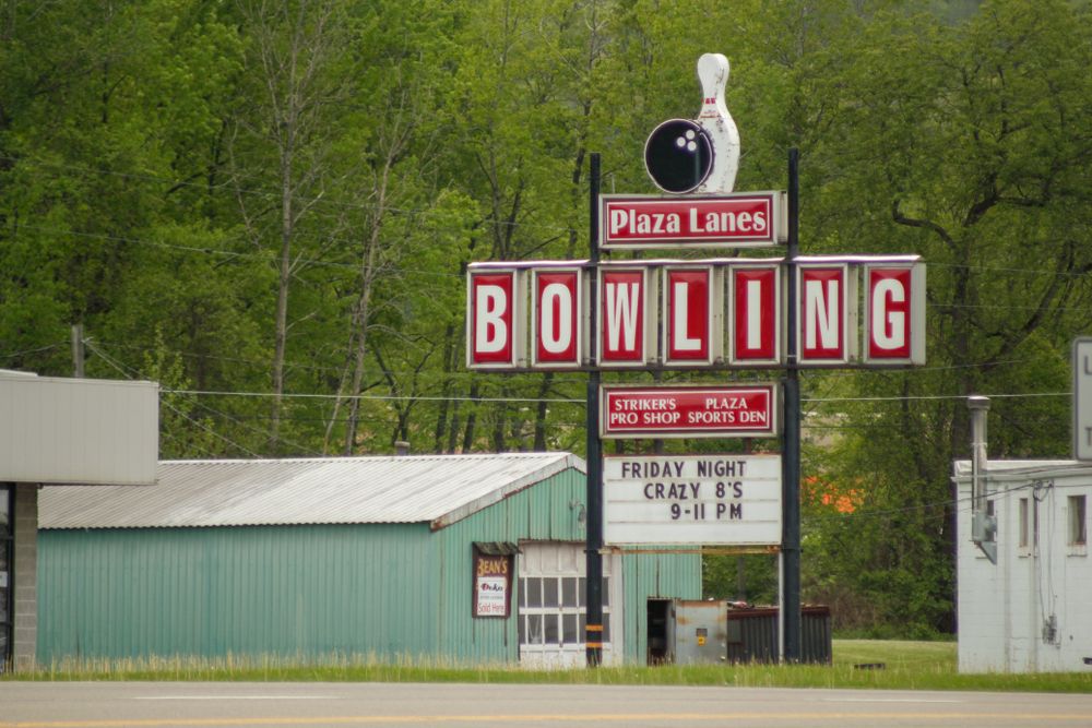 Exterior of Plaza Lanes