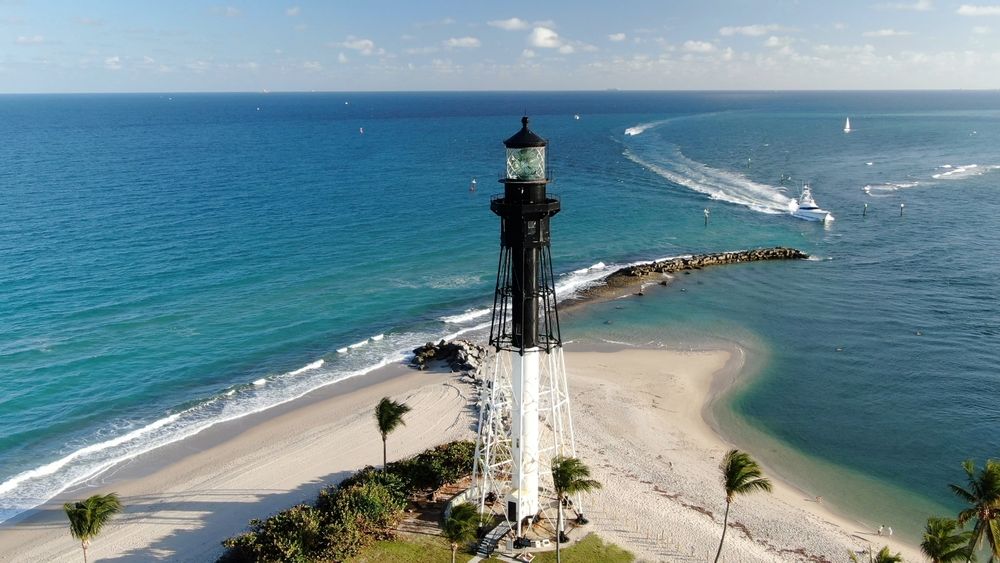 Aerial view of the Historic Hillsboro Lighthouse and Museum
