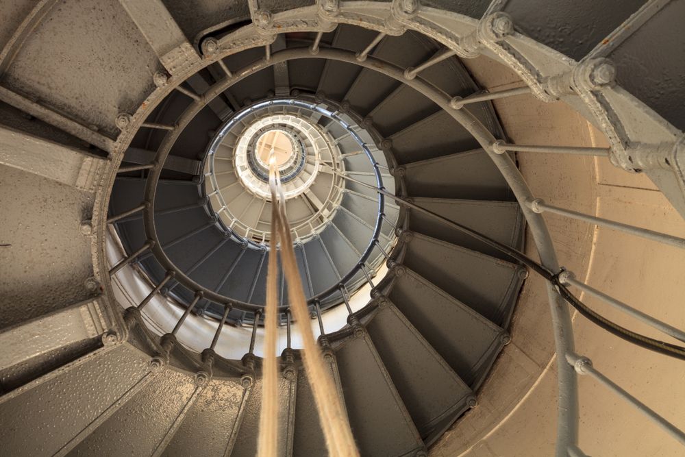 Spiral stairs in the Historic Hillsboro Lighthouse and Museum
