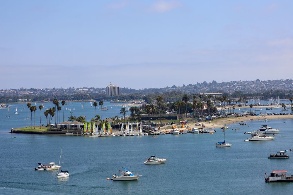 Far view of the Mission Bay Aquatic Center