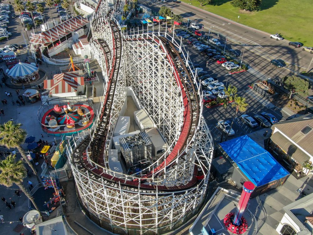 Aerial view of Belmont Amusement Park