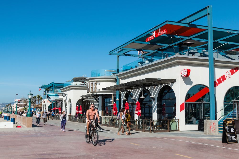 People touring mission beach