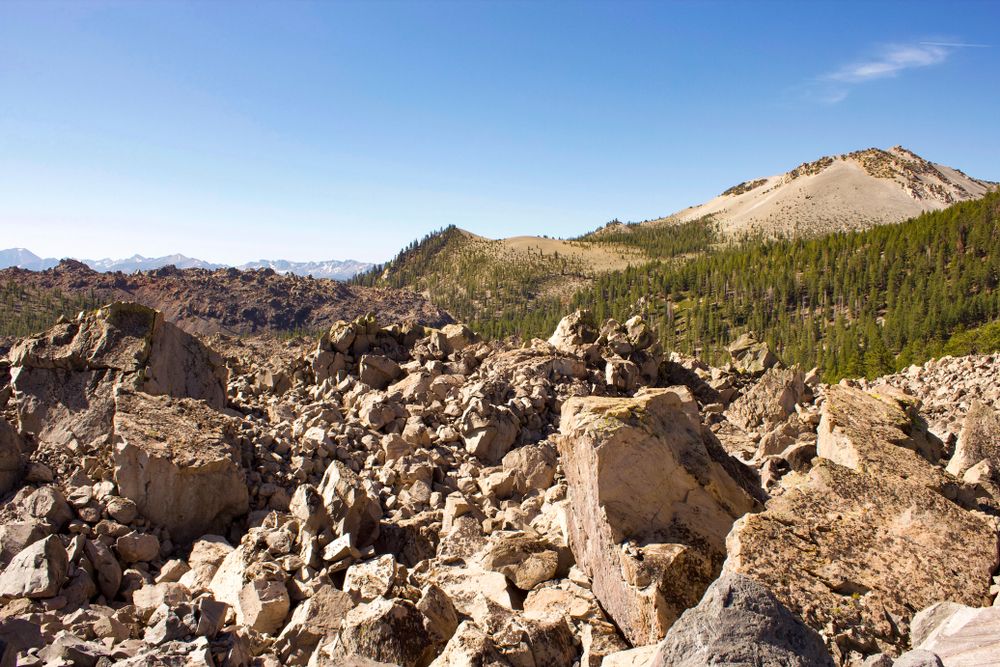 Rocky trail at Mammoth Lake