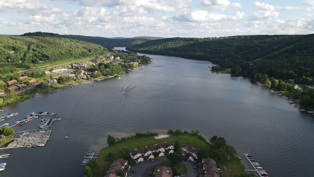 Aerial view of Deep Creek Lake