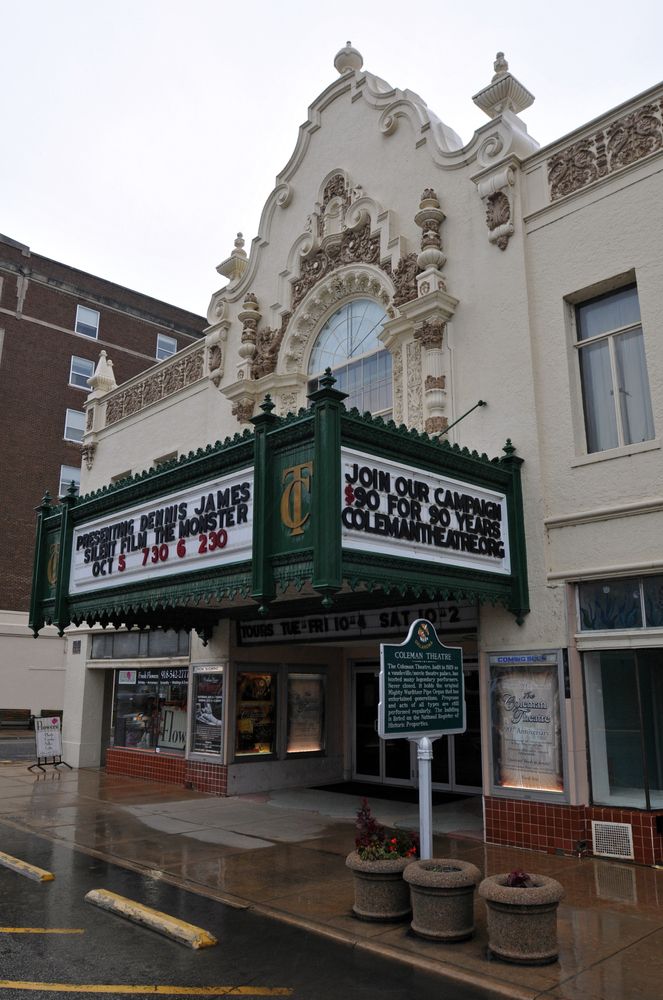 Exterior of Coleman Theatre