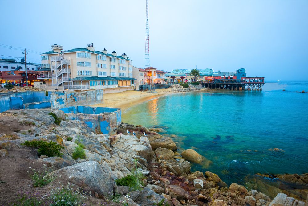 Building at Cannery Row overlooking the ocean