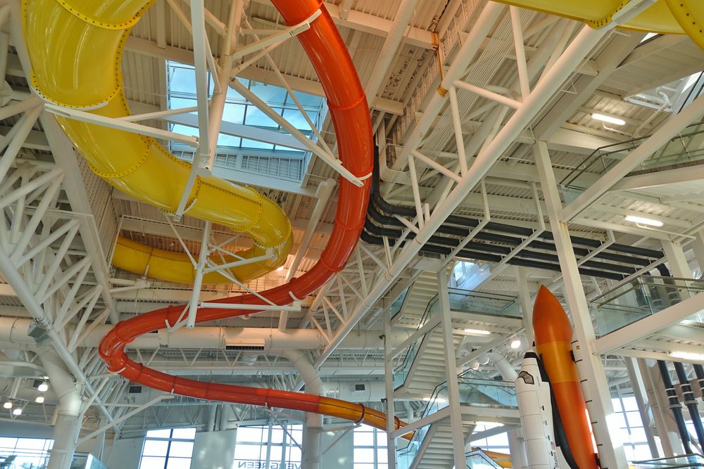 Waterslides in Wings and Waves Waterpark