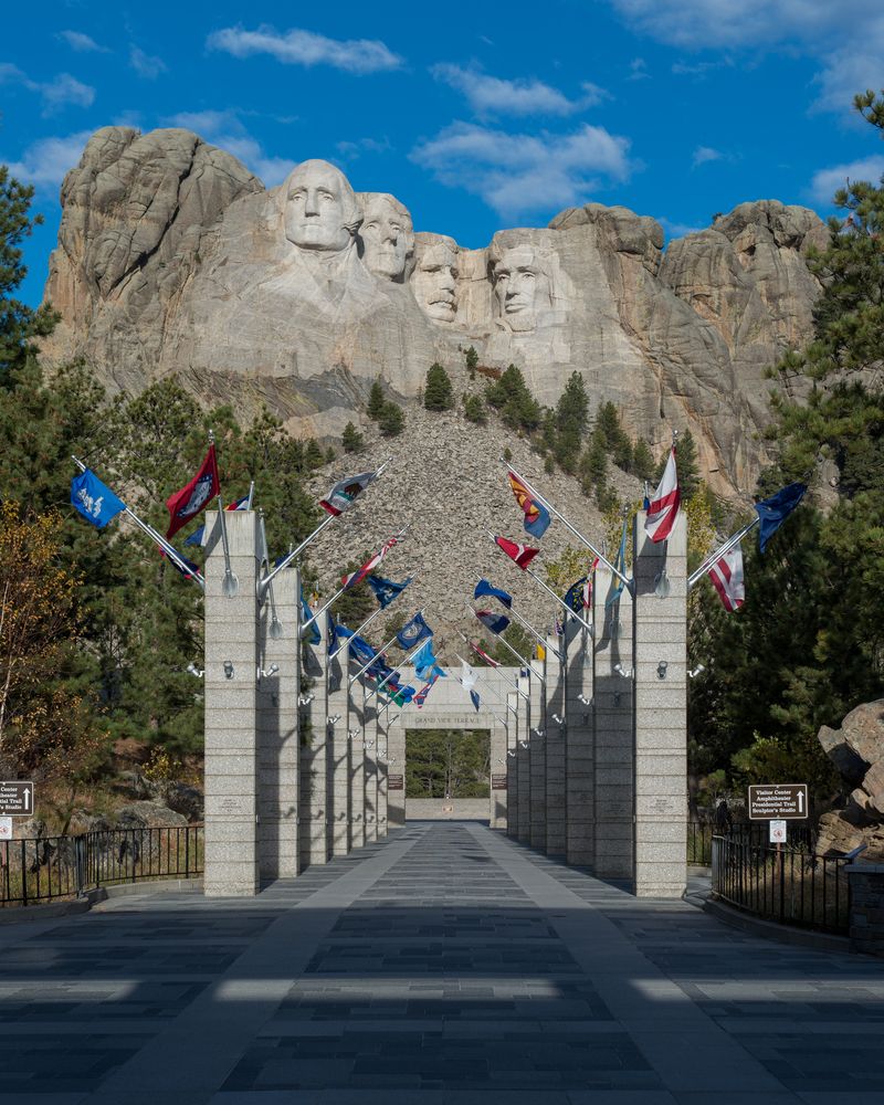 Daytime view of the Avenue of the Flags
