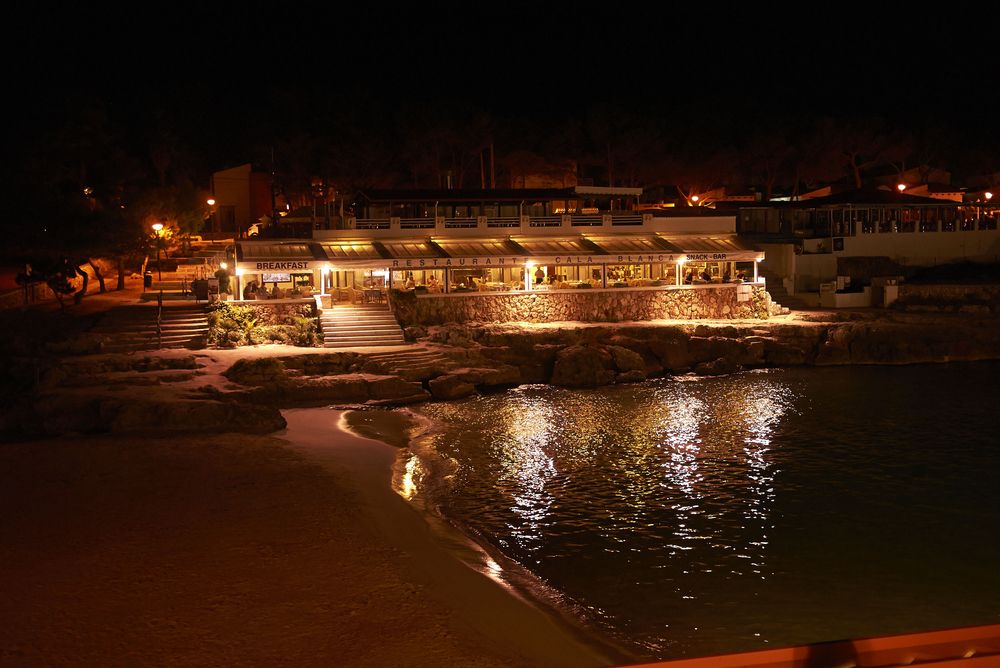 Night scene at Cala Blanca Beach