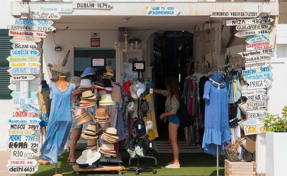 A souvenir shop at the Village of Fornells