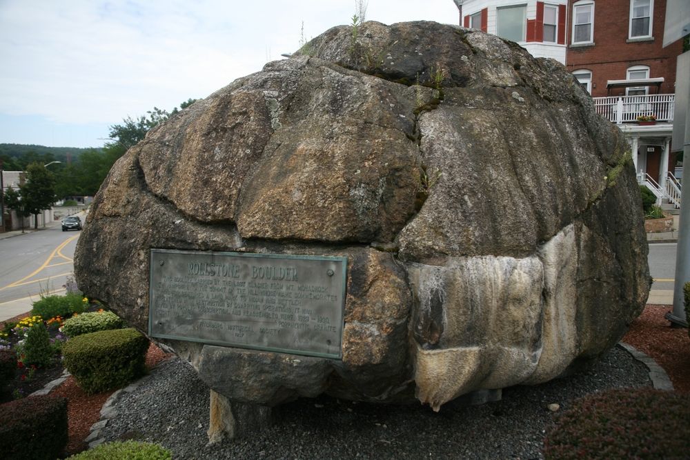 Daytime view of the Historic Rollstone Boulder