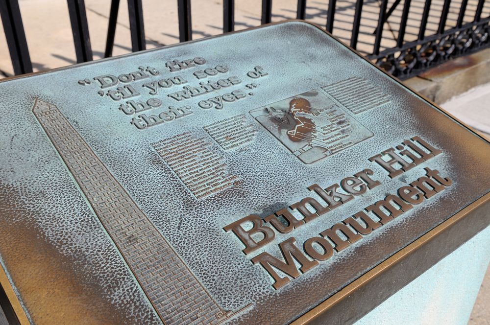 Memorial plaque of the Bunker Hill Monument