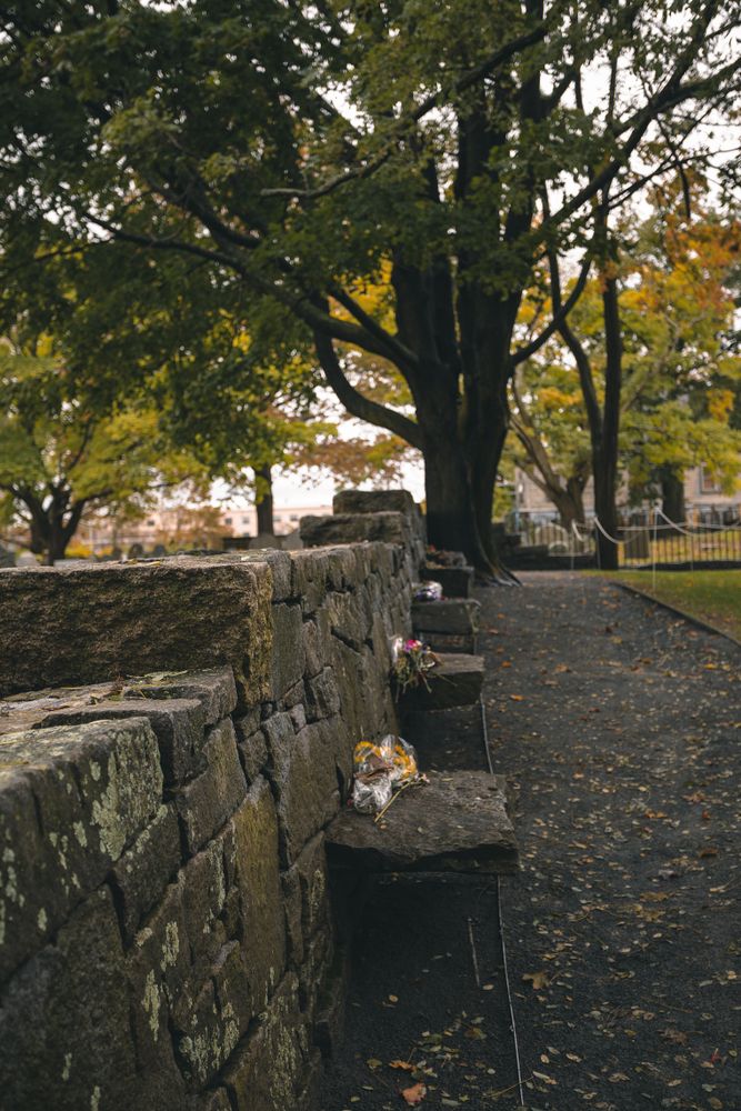 Daytime view of the Salem Witch Trials Memorial