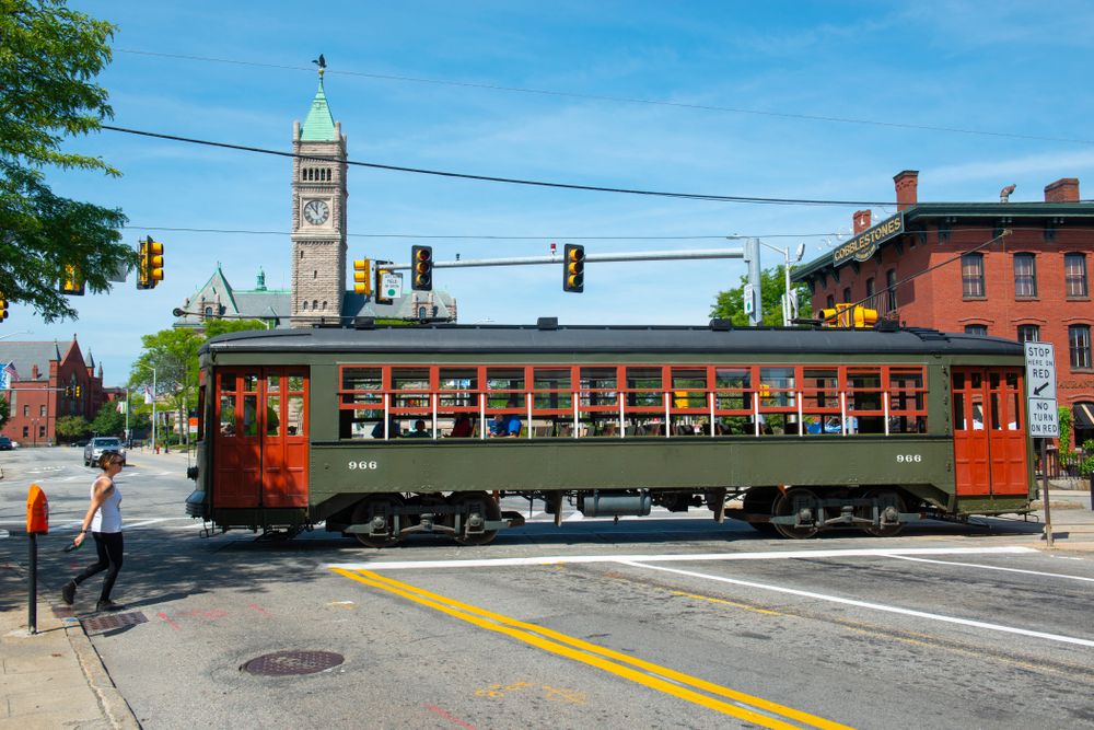 Exterior of a streetcar at the National Streetcar Museum