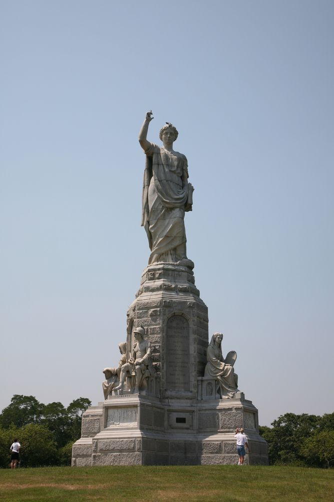 Daytime view of the National Monument to the Forefathers