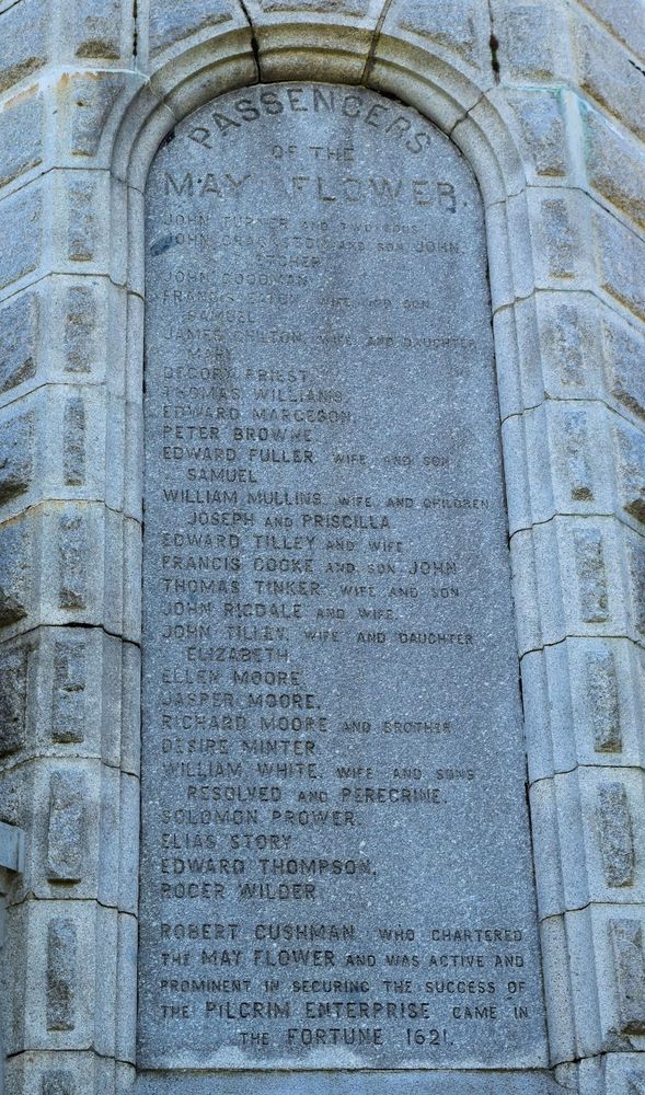 Details of the National Monument to the Forefathers