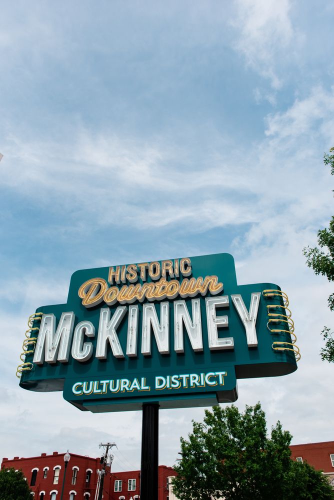 Welcome sign of the Historic Downtown McKinney