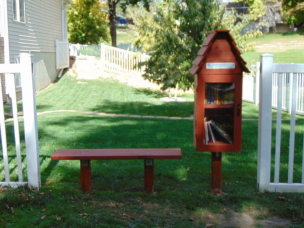 Free little library on the grounds of Murray City Park