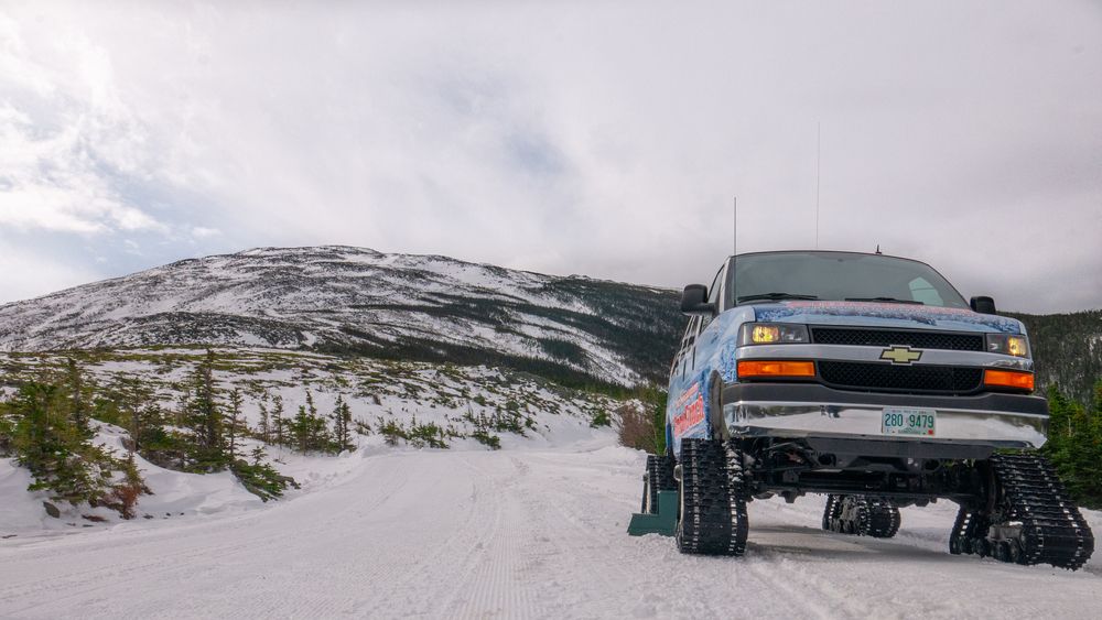 A parked Mt. Washington SnowCoach