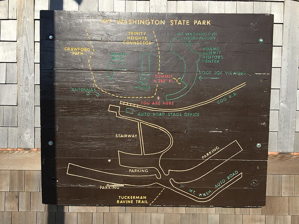 The map of Mt. Washington State Park