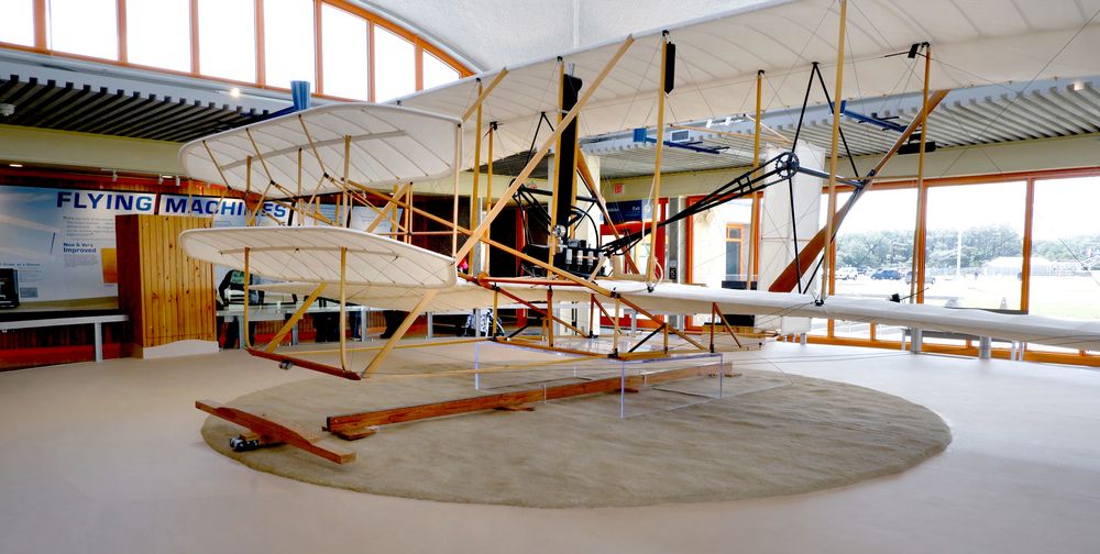 An aircraft displayed inside the Mechanics of Flying at the Memorial