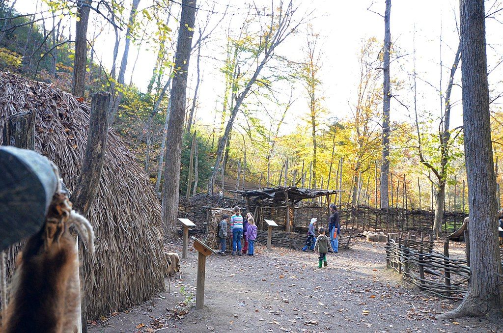 People touring the Monacan Village