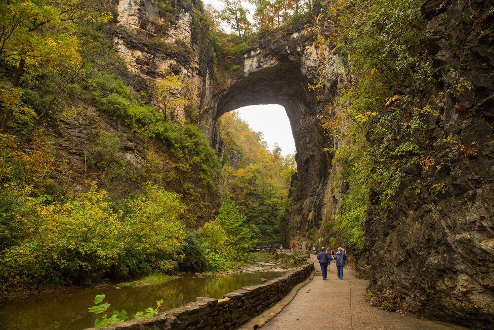 The natural bridge at Natural Bridge State Park