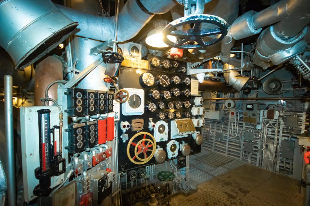 Engine room of Battleship North Carolina