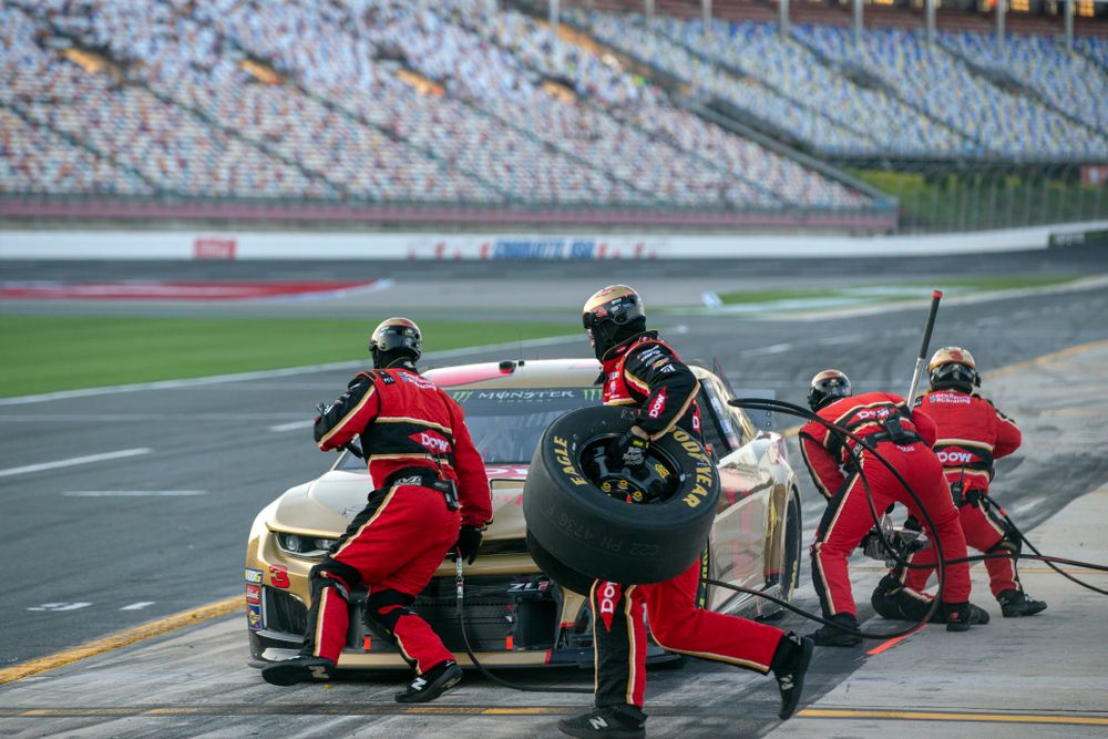 Pit stop at Charlotte Motor Speedway
