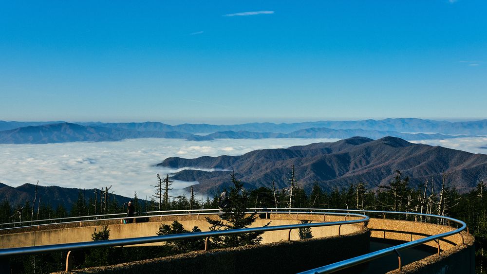 Curved trail of Clingmans Dome