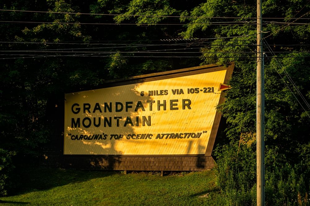 Welcome sign of Grandfather Mountain