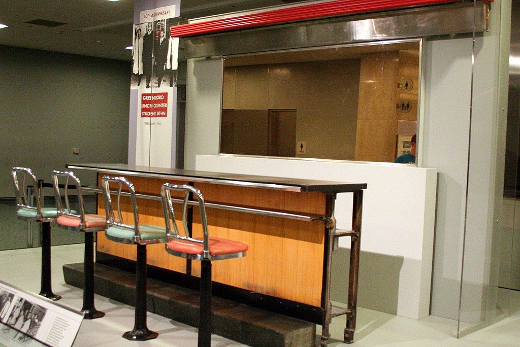 Whites only lunch counter at The International Civil Rights Center & Museum