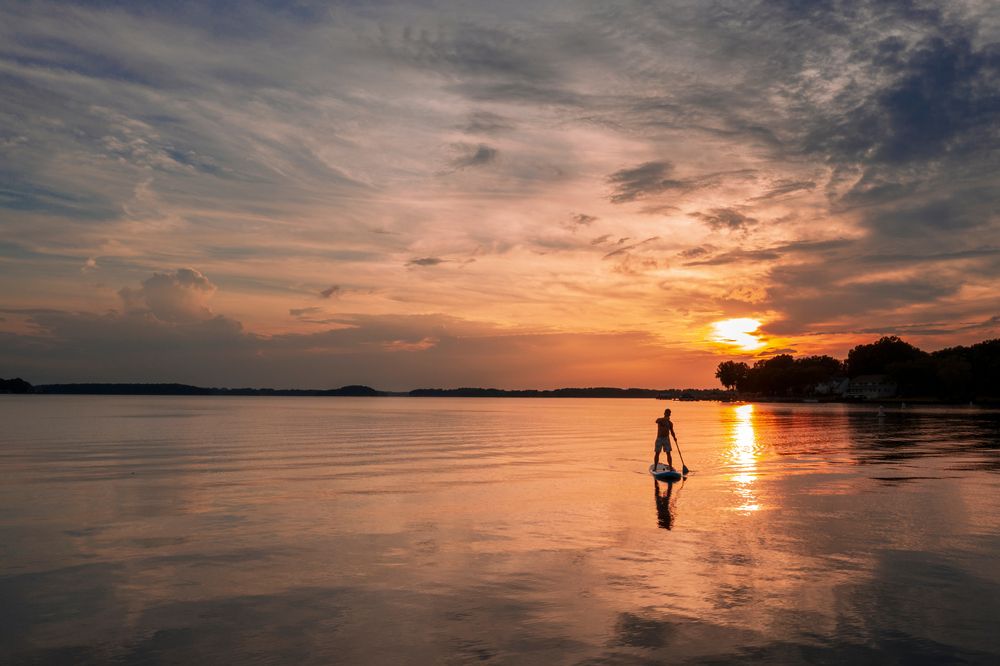 Paddle-boarding on Lake Norman