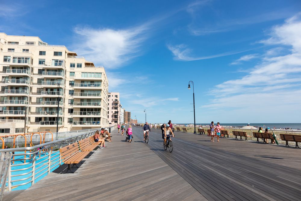 People at Long Beach Boardwalk and Beach Park