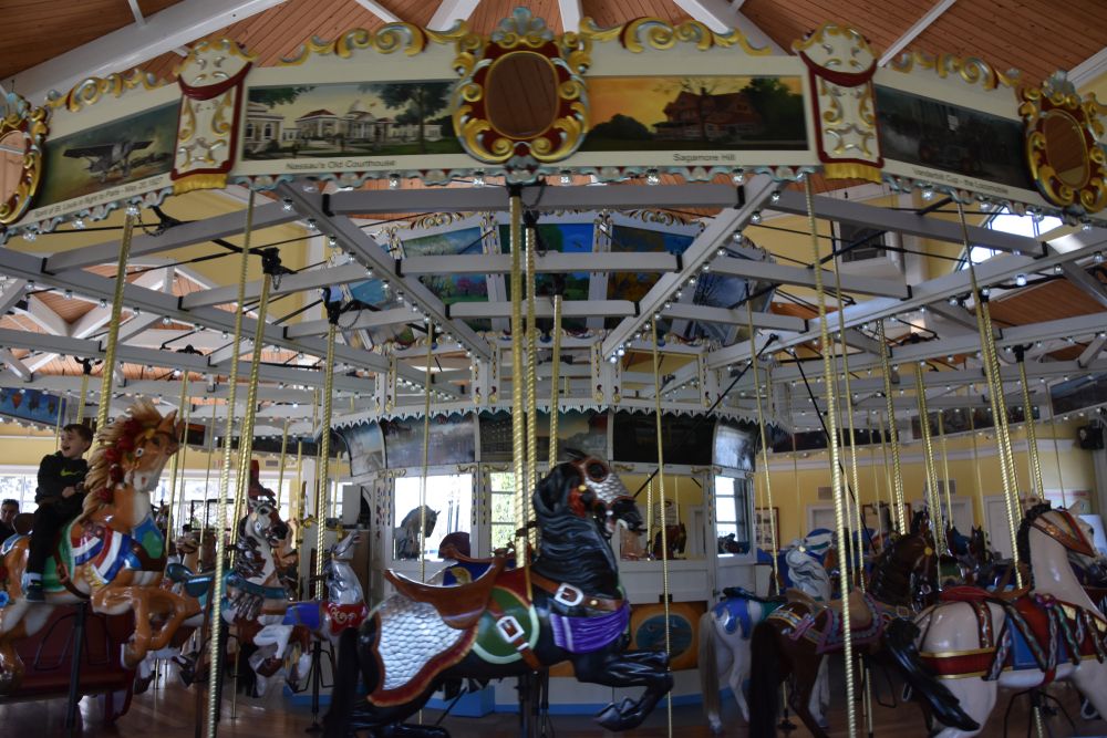 Interior of Nunley's carousel at Long Island Children's Museum