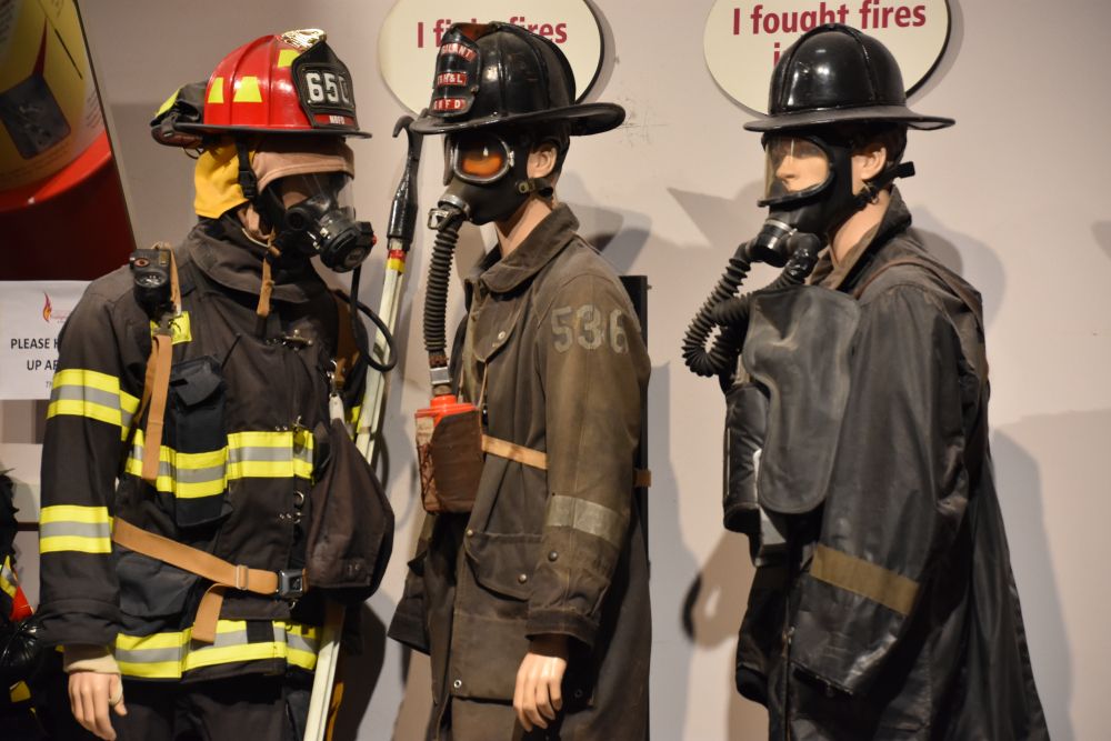 Firefighter sculptures in Nassau County Firefighters Museum