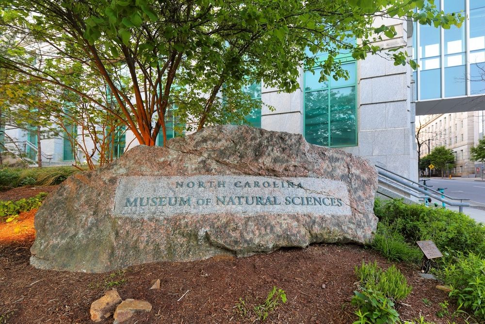 Welcome sign of North Carolina Museum of Natural Sciences